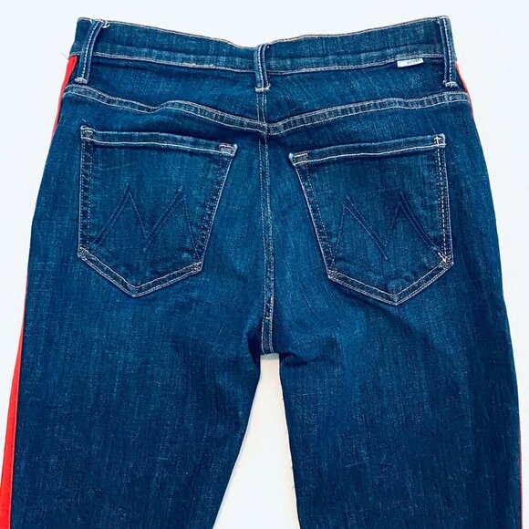 Mother jean Women's 28 blue Insider Speed Racer crop step fray high rise luxury - Picture 5 of 16